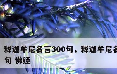 释迦牟尼名言300句，释迦牟尼名言300句 佛经