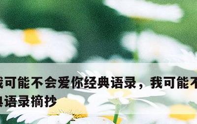 我可能不会爱你经典语录，我可能不会爱你经典语录摘抄