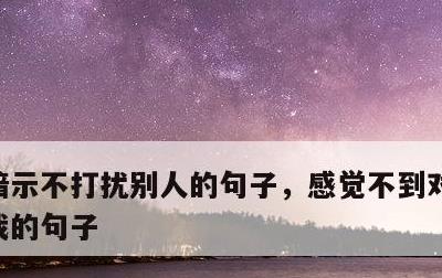 暗示不打扰别人的句子，感觉不到对方的在乎我的句子