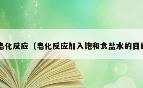 皂化反应，皂化反应加入饱和食盐水的目的